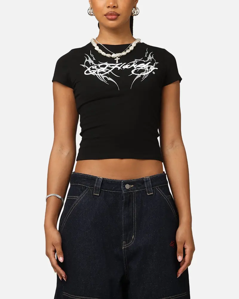 Ed Hardy Women's Tribal Baby T-Shirt Black 1