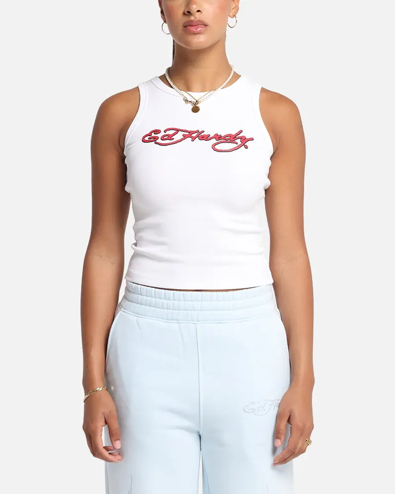 Ed Hardy Women's Tried And True Tank White 1