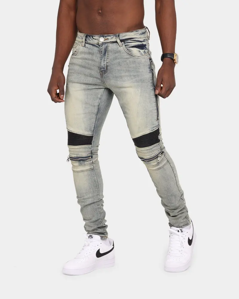 Embellish Sunny Biker Denim Jean Light Sand 1