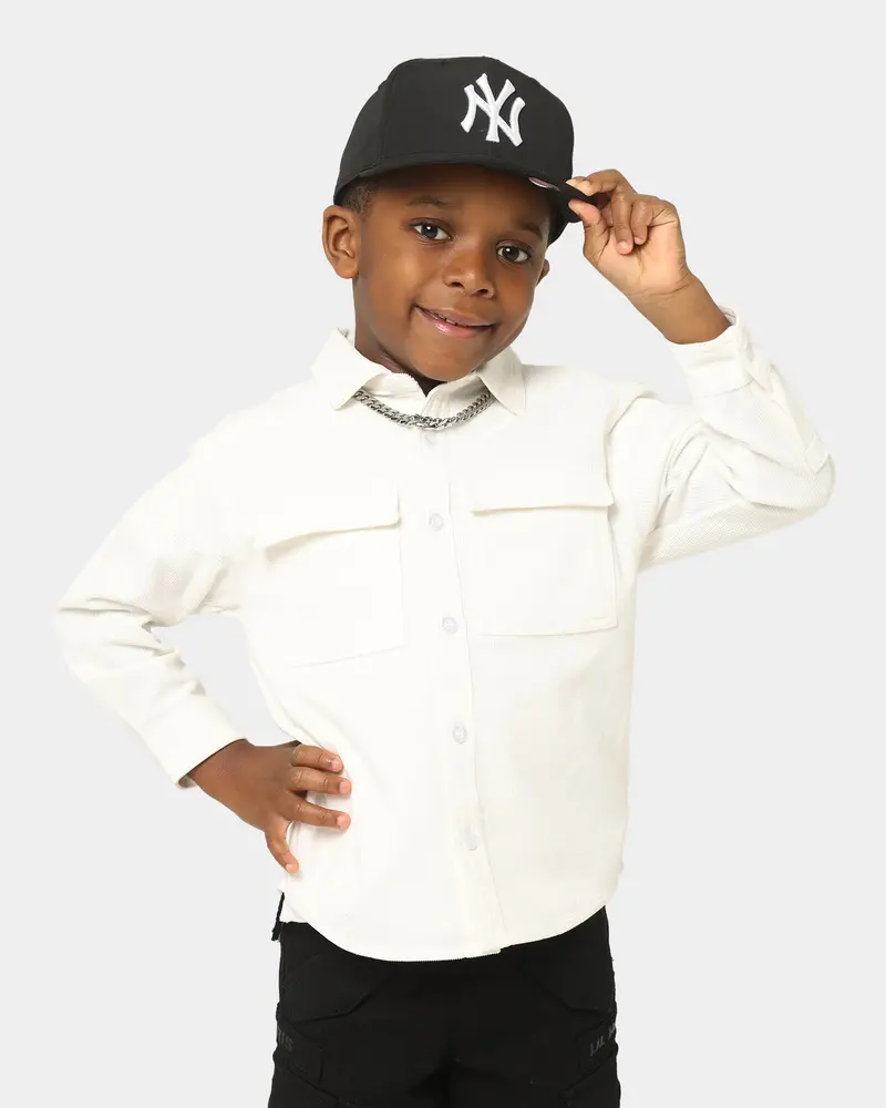En Es Kids Kids' Style Long Sleeve Button Up Shirt Beige 1