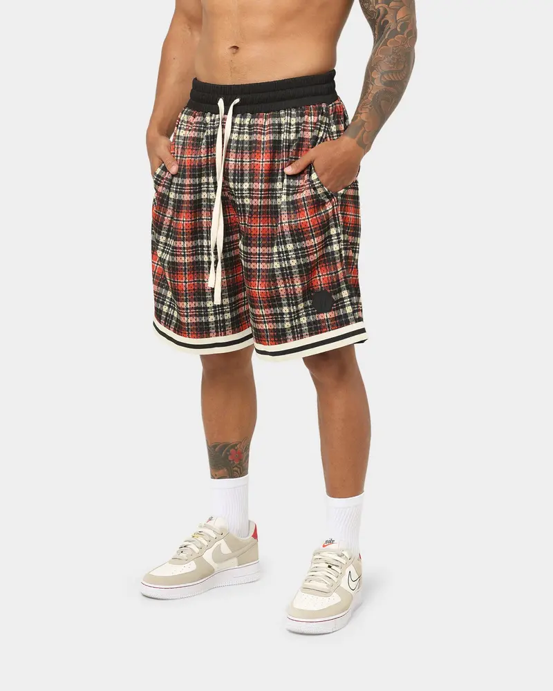 En Es Team Basketball Shorts Red Plaid 1