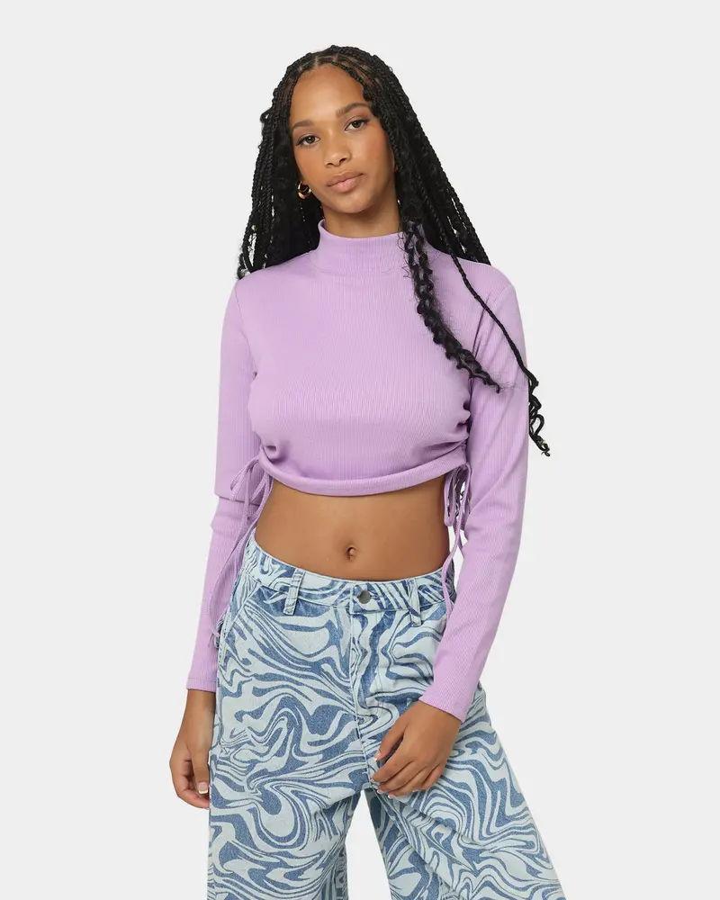 En Es Women's Harper Cropped Ls Top Lilac 1