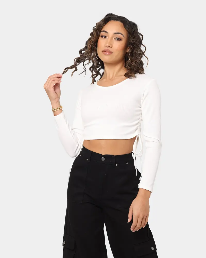 En Es Women's Shuffle Long Sleeve Top White 1