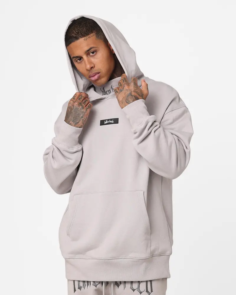 Fallen Breed Signature Logo Hoodie Light Grey 1