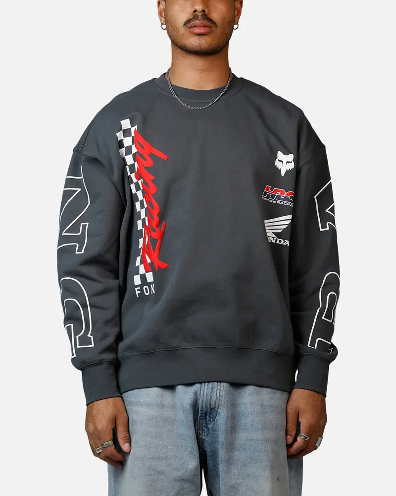 Fox Racing Honda Oversized Fleece Crewneck Dark Grey 1