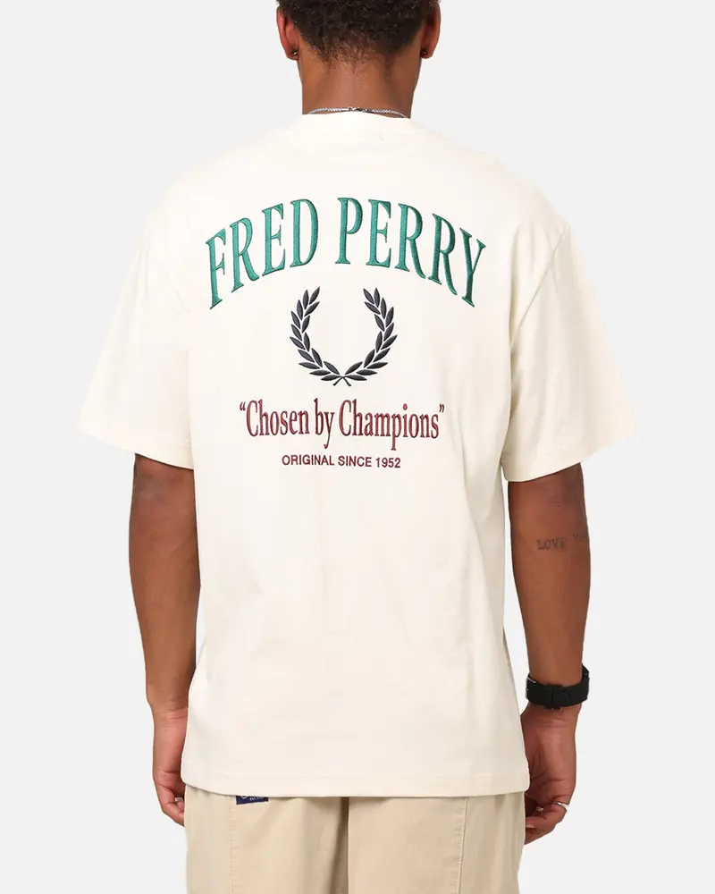 Fred Perry Embroidered Champion T-Shirt Ecru 1