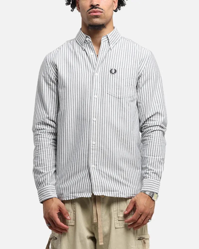 Fred Perry Stripe Oxford Shirt Blue 1