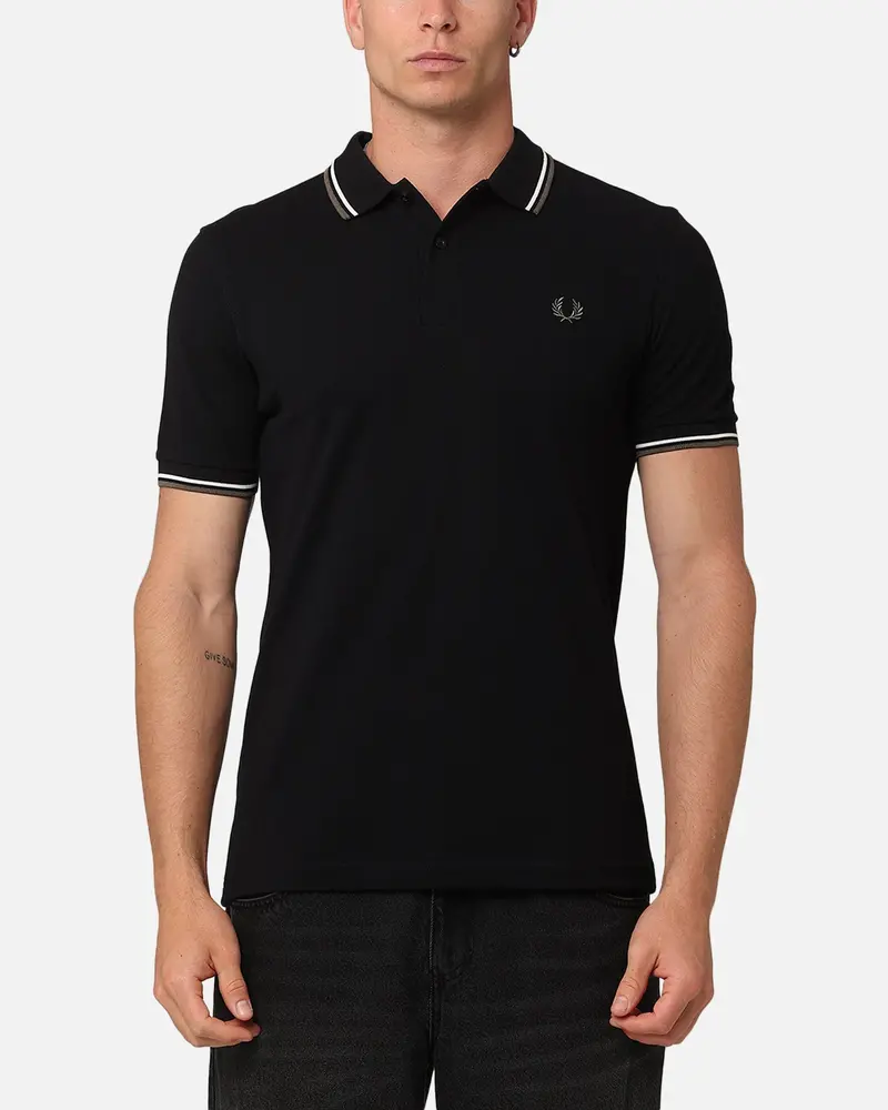 Fred Perry Twin Tipped Polo Shirt Black/Ecru 1
