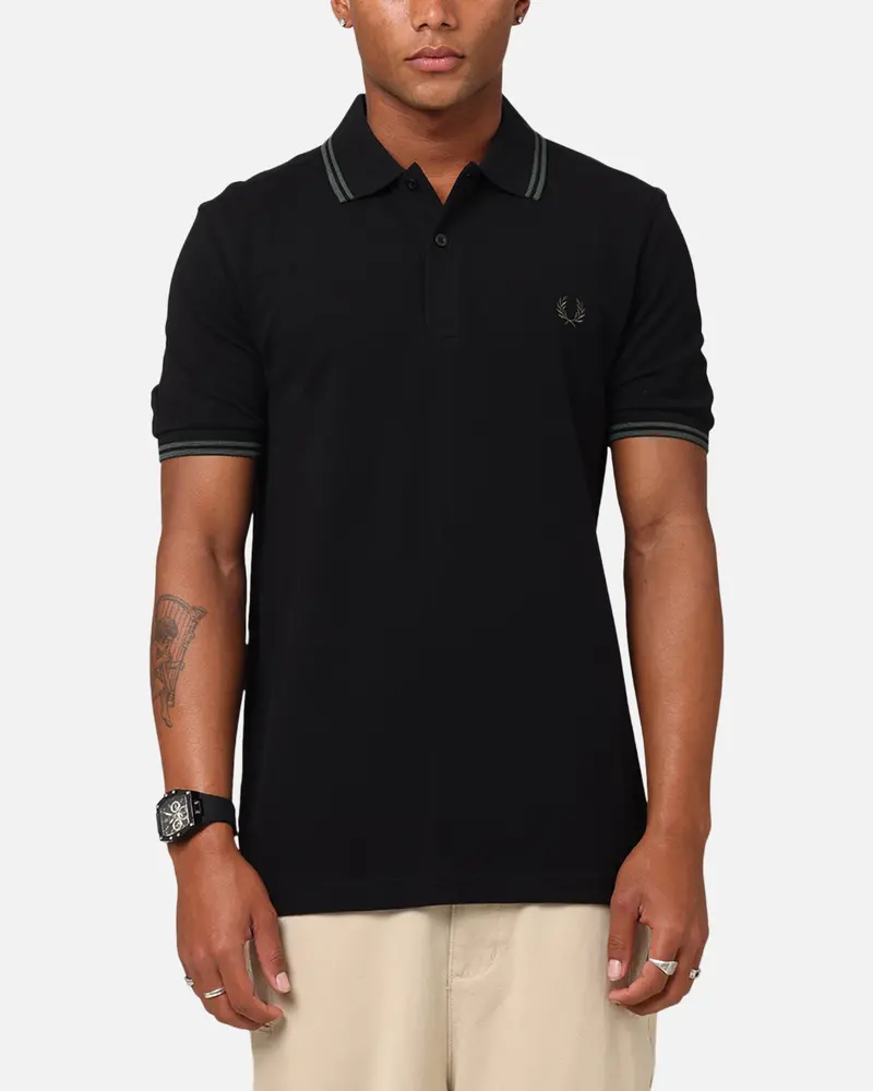 Fred Perry Twin Tipped Polo Shirt Black/Green 1