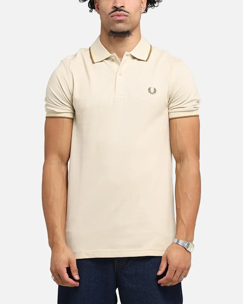 Fred Perry Twin Tipped Polo Shirt Oat 1
