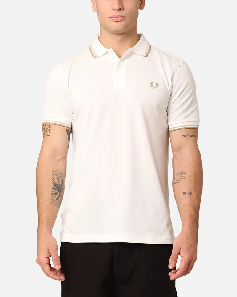 Fred Perry Twin Tipped Polo Shirt Snow White/Oat 1