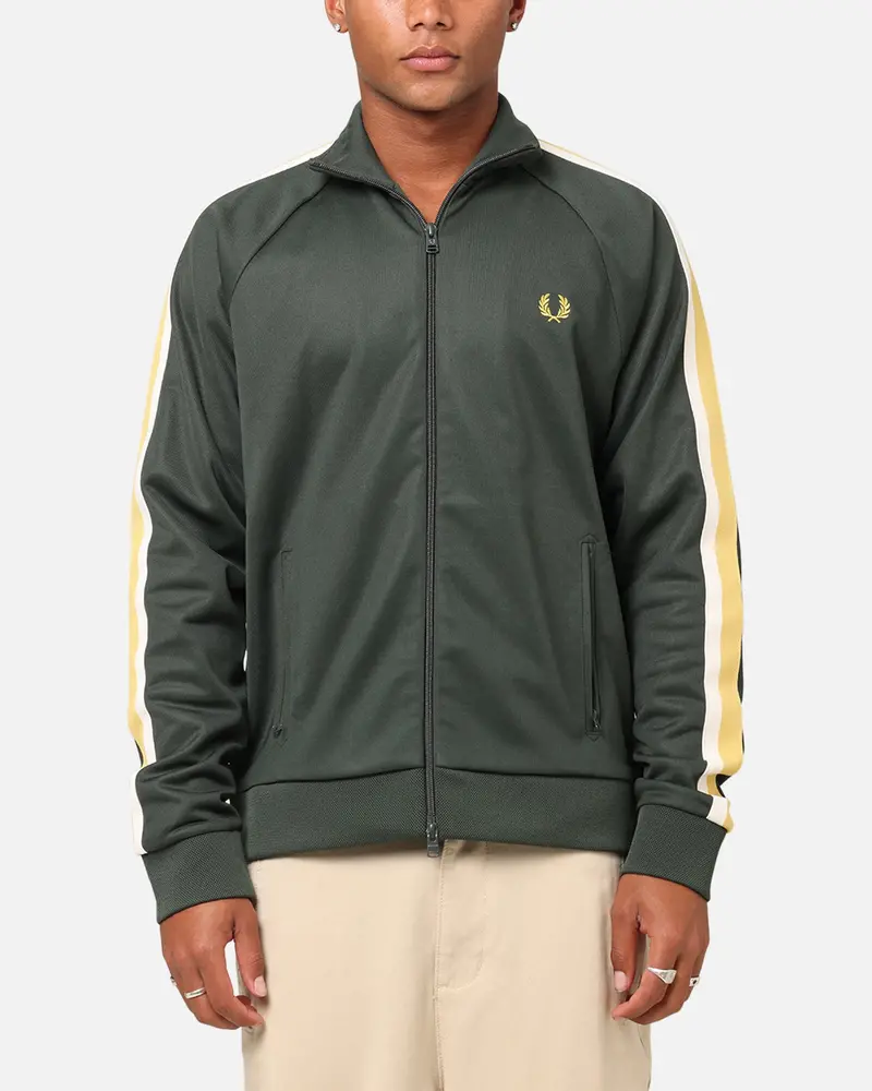 Fred Perry Two Colour Tape Track Jacket Green 1