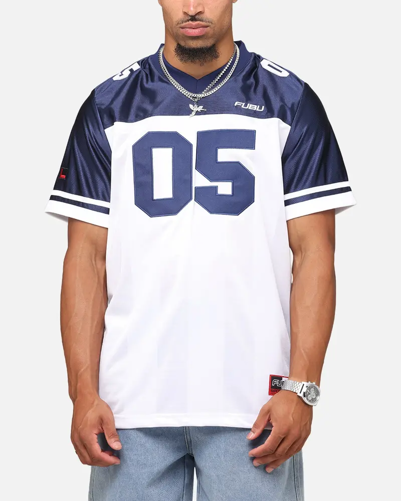 Fubu Football Jersey White/Navy 1