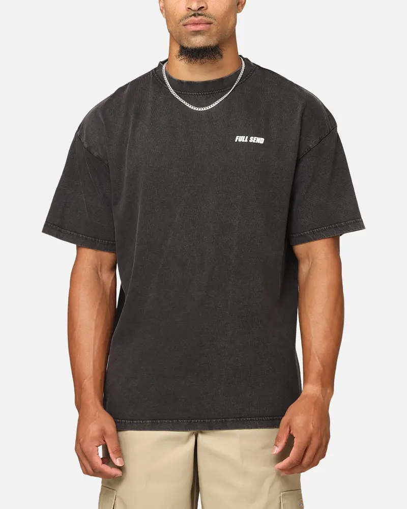 Full Send Full Send Vintage Logo T-Shirt Black Acidwash 1