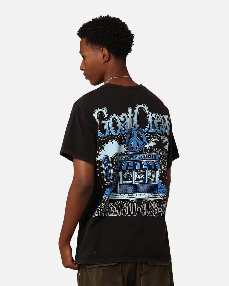 Goat Crew Design Studios Peace T-Shirt Black Wash 1
