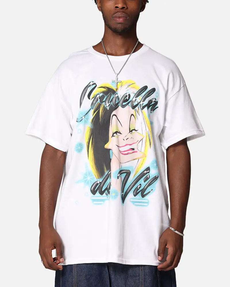 Goat Crew Disney Cruella De Vil Airbrush T-Shirt White 1
