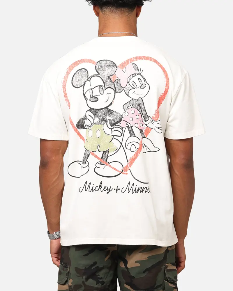 Goat Crew Disney’S Mickey Mouse & Minnie Mouse Heavy T-Shirt Off White 1