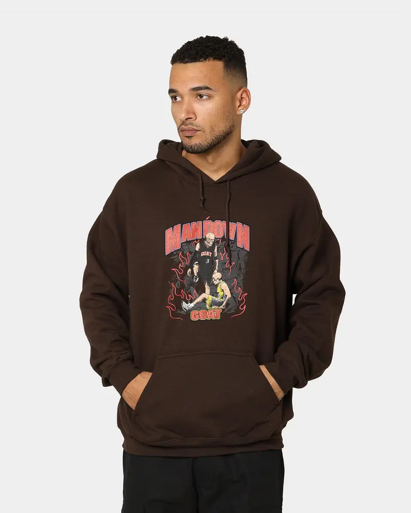 Goat Crew Man Down Hoodie Brown 1