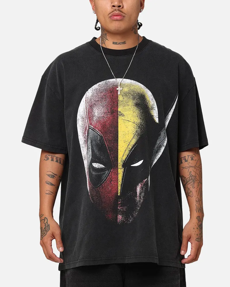 Goat Crew Marvel Deadpool And Wolverine Heavy T-Shirt Vintage Black 1