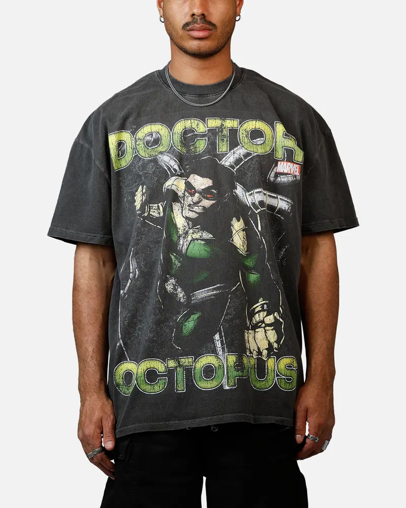 Goat Crew Marvel Sinister Six Doctor Octopus Heavyweight T-Shirt Black Wash 1