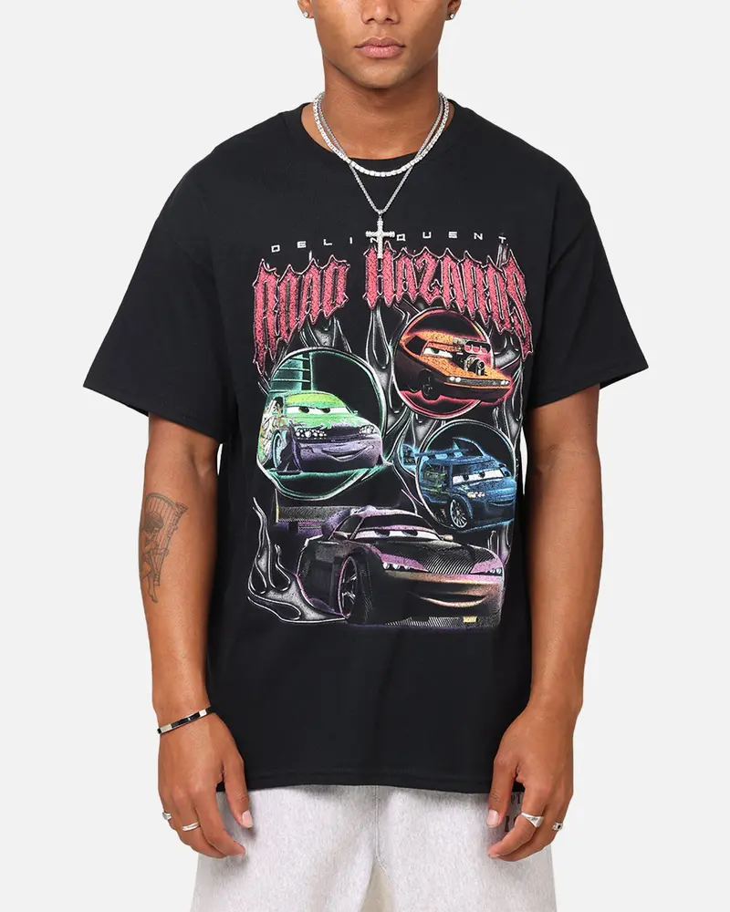 Goat Crew Pixar Cars Delinquent Road Hazards T-Shirt Black 1