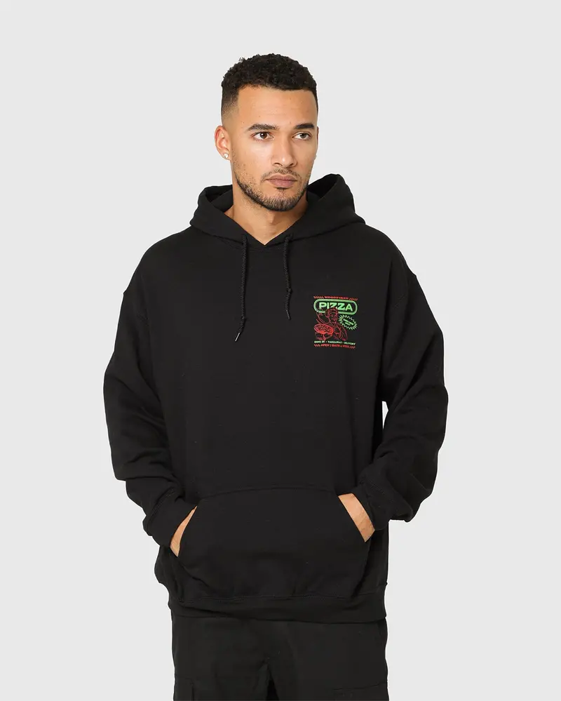 Goat Crew Pizza Shop Hoodie Black 1