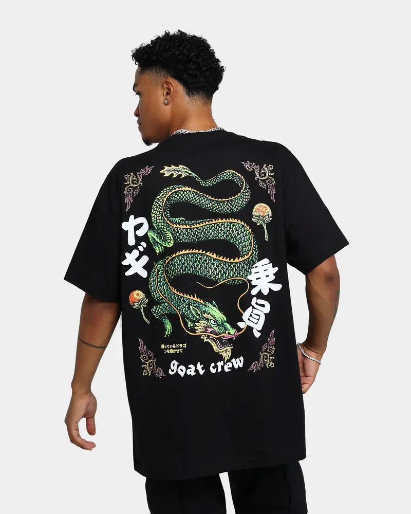 Goat Crew Sleeping Dragons T-Shirt Black 1