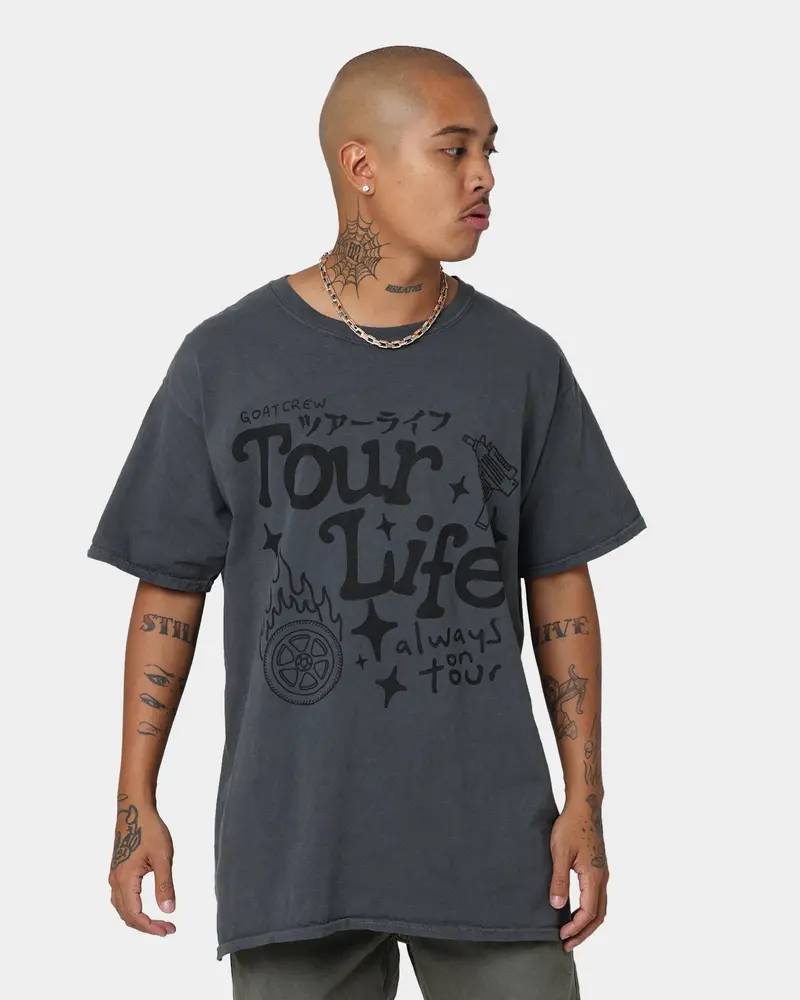 Goat Crew Tourlife T-Shirt Off Black 1