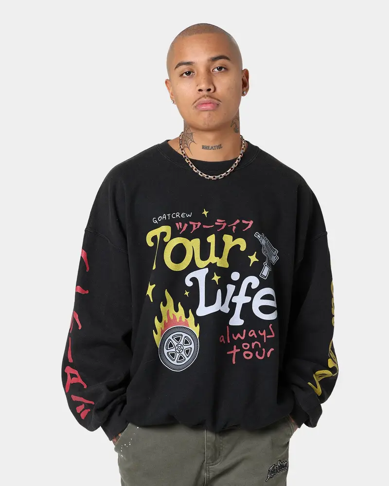 Goat Crew Tourlife Vintage Crewneck Black 1