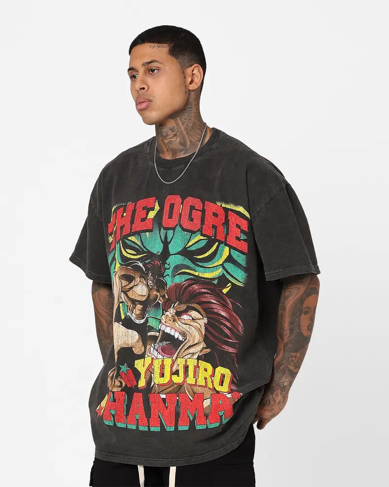 Goat Crew X Baki Yujiro Heavyweight Vintage T-Shirt Black Wash 1