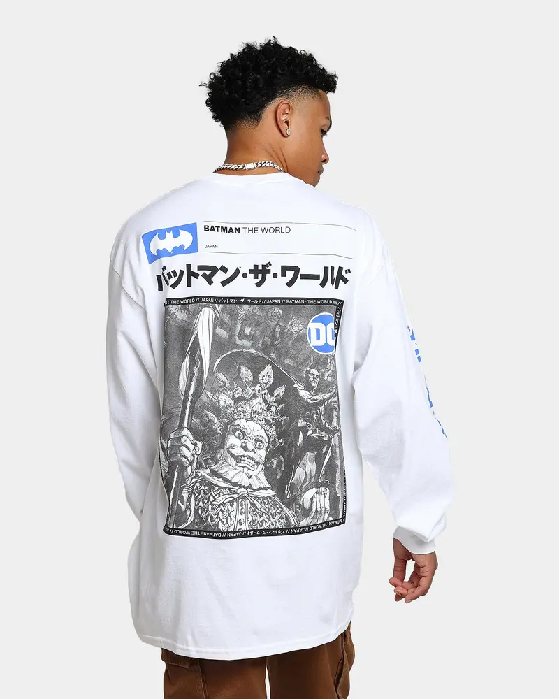 Goat Crew X Batman Batman The World Japan Long Sleeve T-Shirt White 1