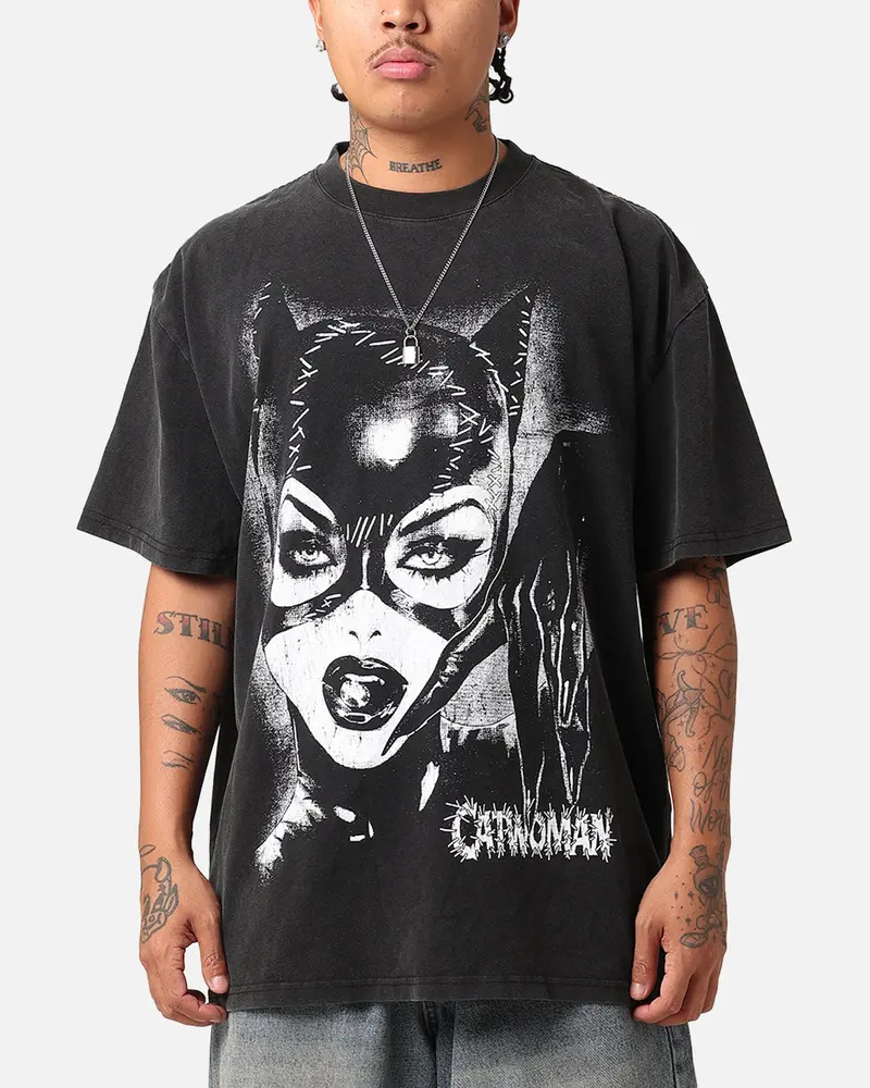 Goat Crew X Dc Batman Catwoman Heavy T-Shirt Vintage Black 1