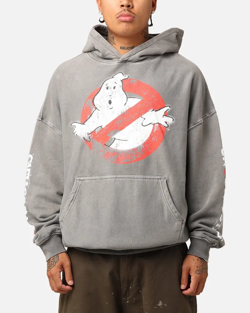 Goat Crew X Ghostbusters Heavyweight Hoodie Washed Charcoal 1