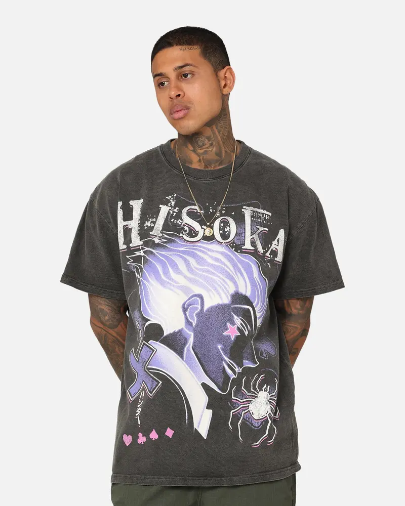 Goat Crew X Hunter X Hunter Hisoka Heavyweight Vintage T-Shirt Black Wash 1