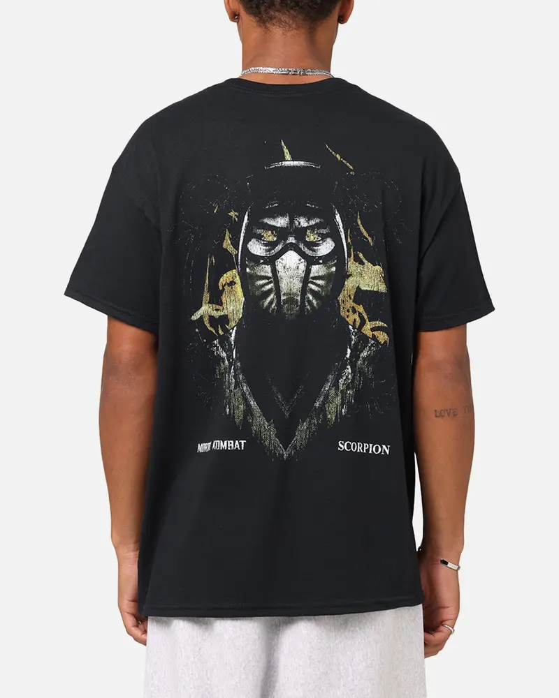 Goat Crew X Mortal Kombat Scorpion Fire T-Shirt Black 1
