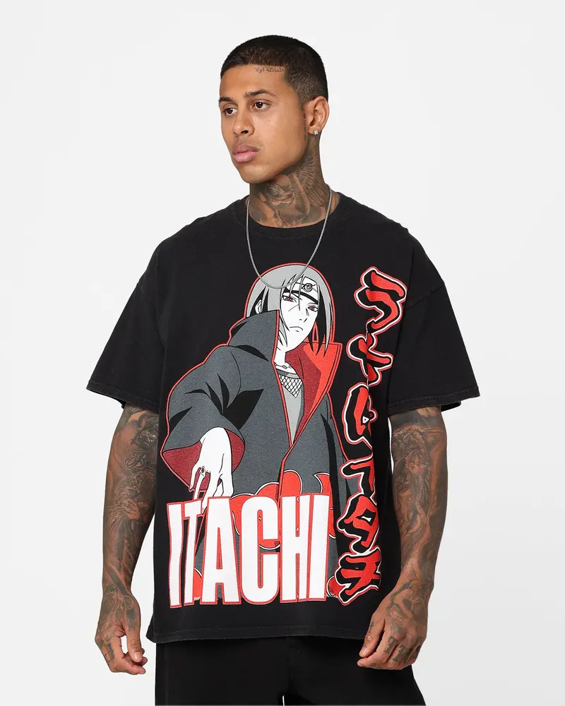 Goat Crew X Naruto Itachi Vintage T-Shirt Black Wash 1