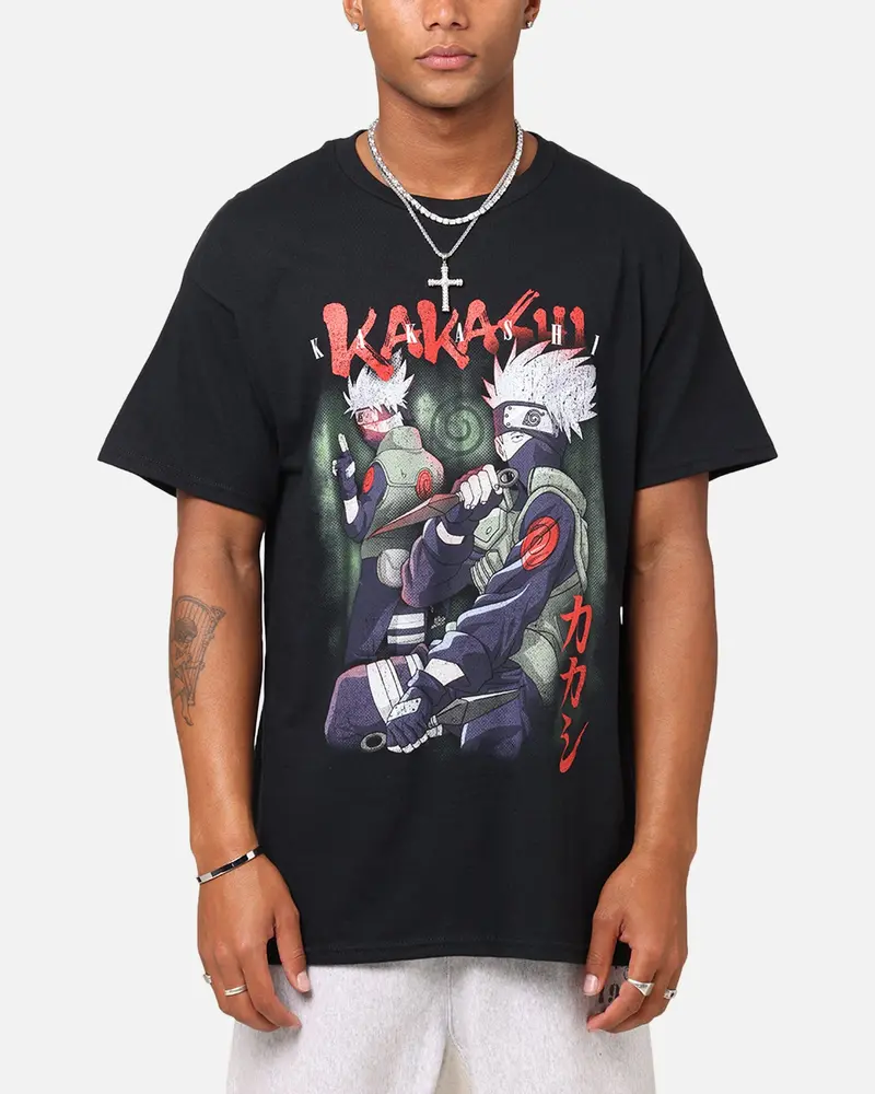 Goat Crew X Naruto Kakashi Vintage T-Shirt Black 1