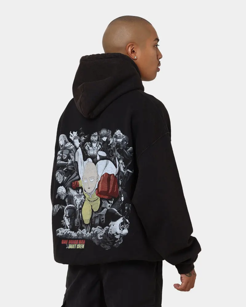 Goat Crew X One Punch Man One Punch Man Vintage Hoodie Black Wash 1