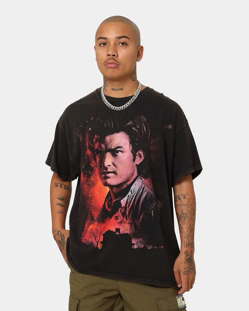 Goat Crew X Stranger Things Steve Vintage T-Shirt Black Wash 1