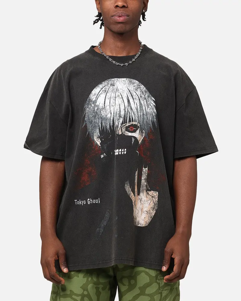 Goat Crew X Tokyo Ghoul Kaneki Heavy T-Shirt Vintage Black 1