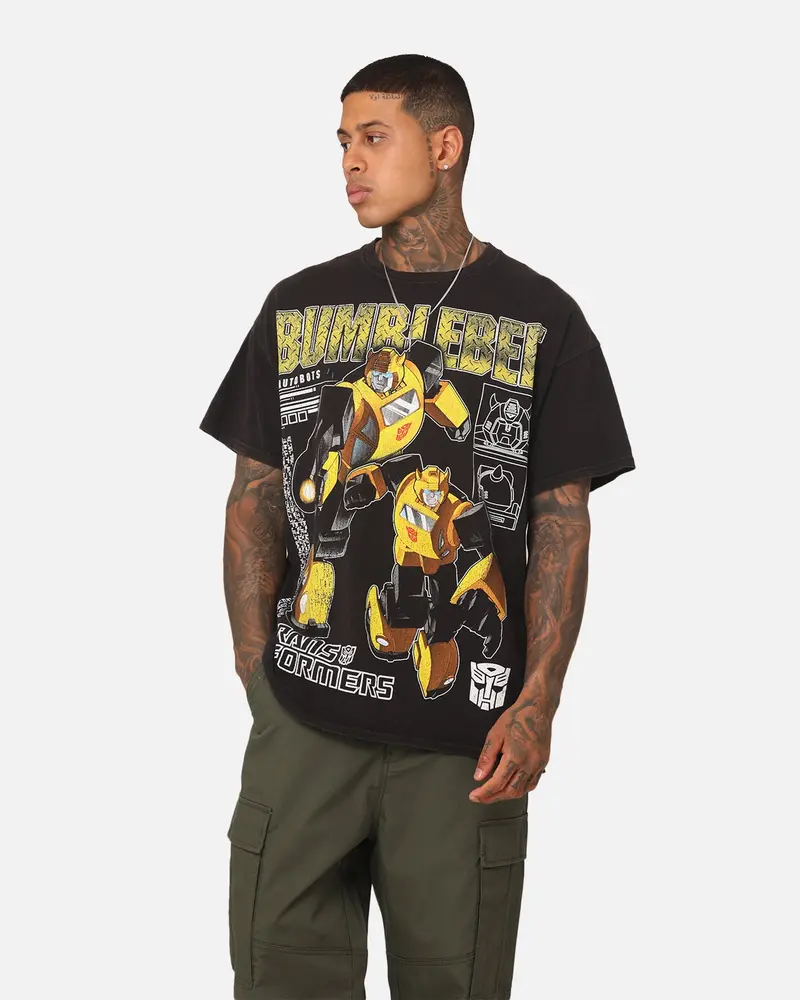Goat Crew X Transformers Bumble Bee Vintage T-Shirt Black Wash 1