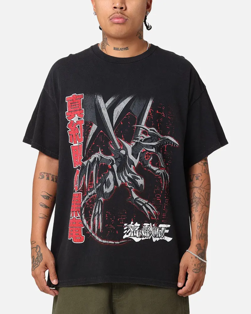 Goat Crew X Yu-Gi-Oh! Red Eyes Vintage T-Shirt Black Wash 1
