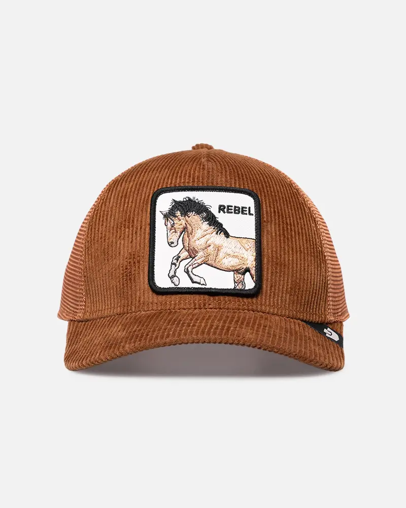 Goorin Bros Diapper Rebel Corduroy Rebel Trucker Snapback Brown 1