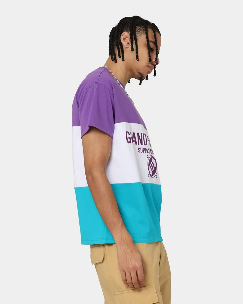 Grand Scheme Colour Block T-Shirt Purple/White/Blue 5