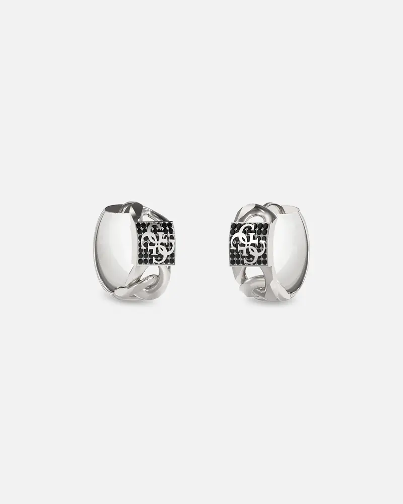 Guess Mainline 15Mm 4G Pave Earrings Silver 1