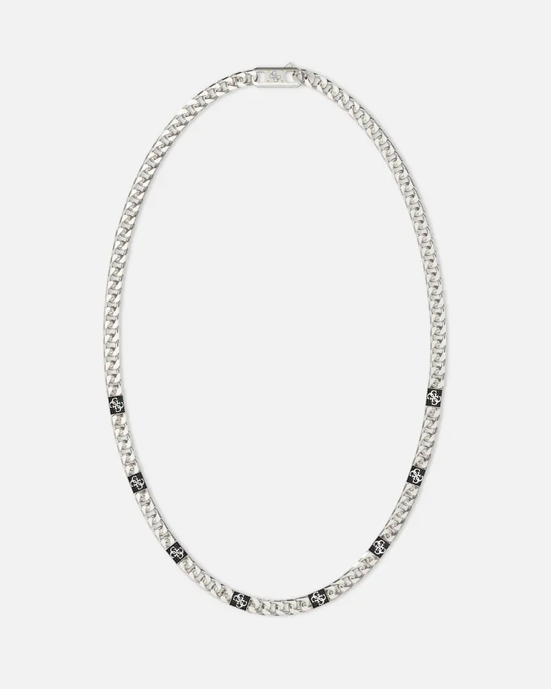 Guess Mainline 21" 4G Chain Pave Necklace Silver 1