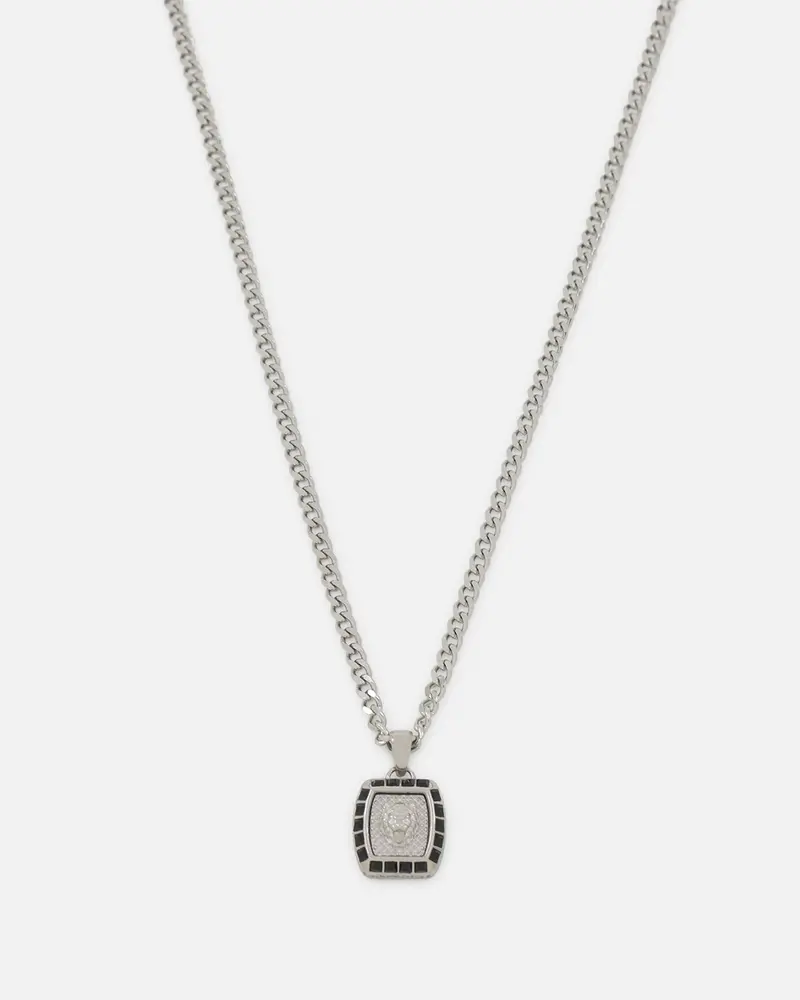 Guess Mainline 21" Lion 16Mm Charm Necklace Silver 1
