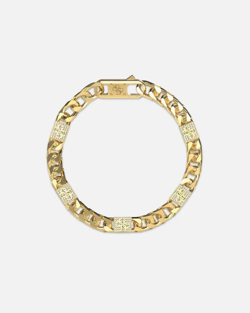 Guess Mainline 4G Curb Chain Pave Bracelet Gold 1