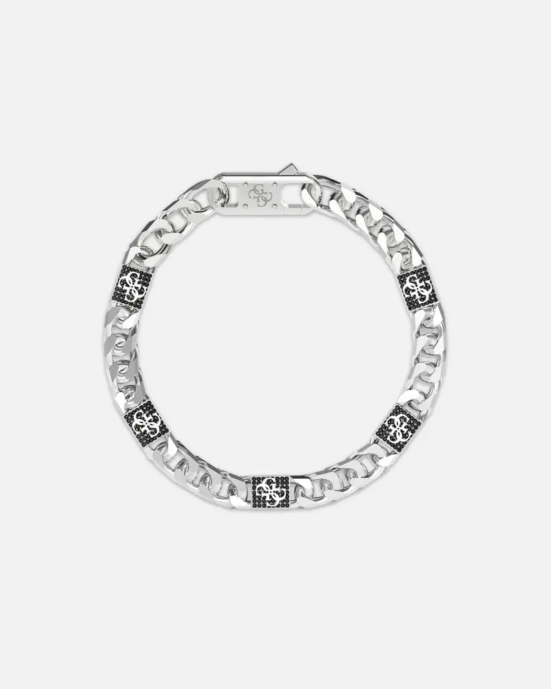 Guess Mainline 4G Curb Chain Pave Bracelet Silver 1