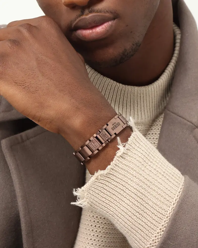 Guess Mainline Frontier 15Mm Bracelet Chocolate Brown 1